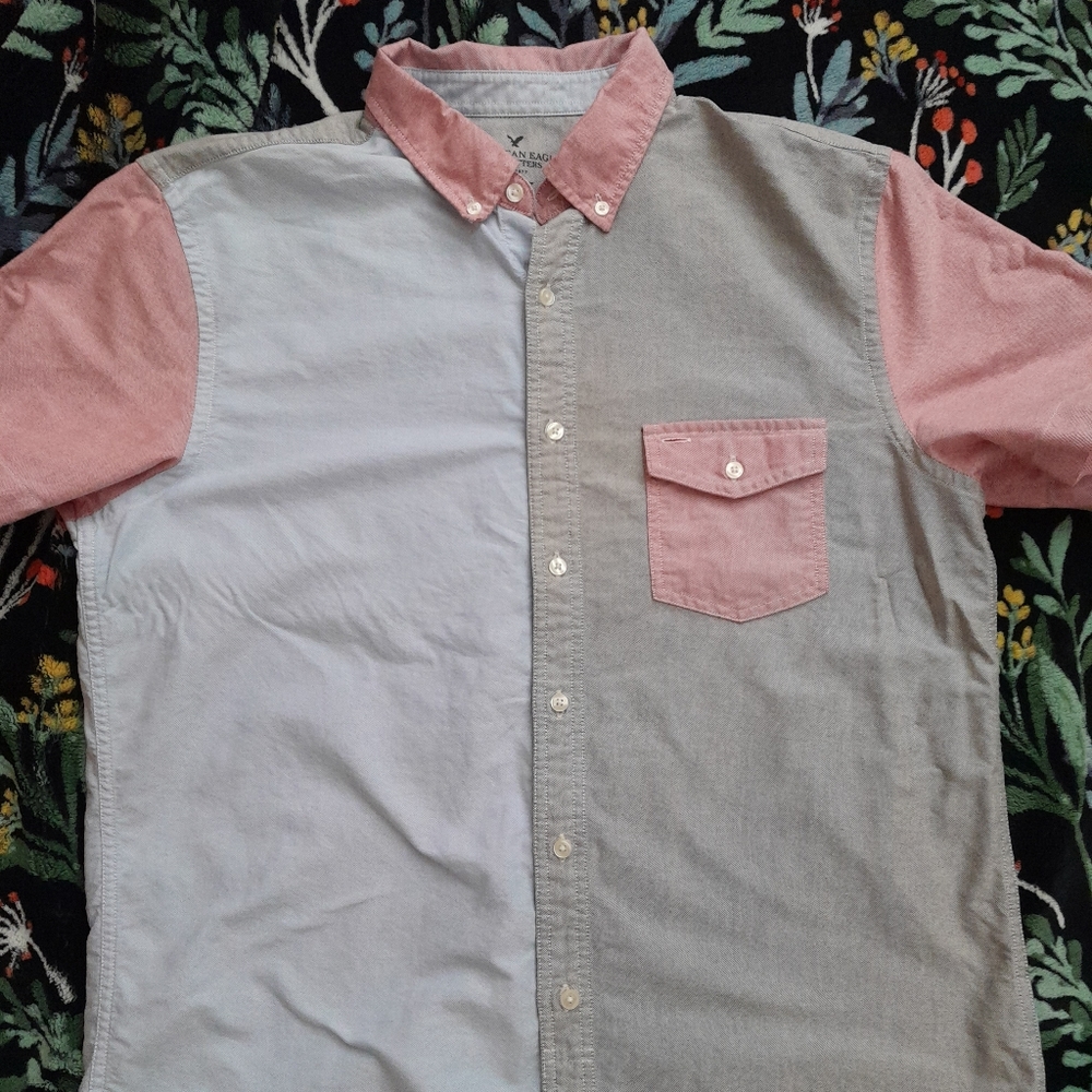 A mens button shirt from American Eagle